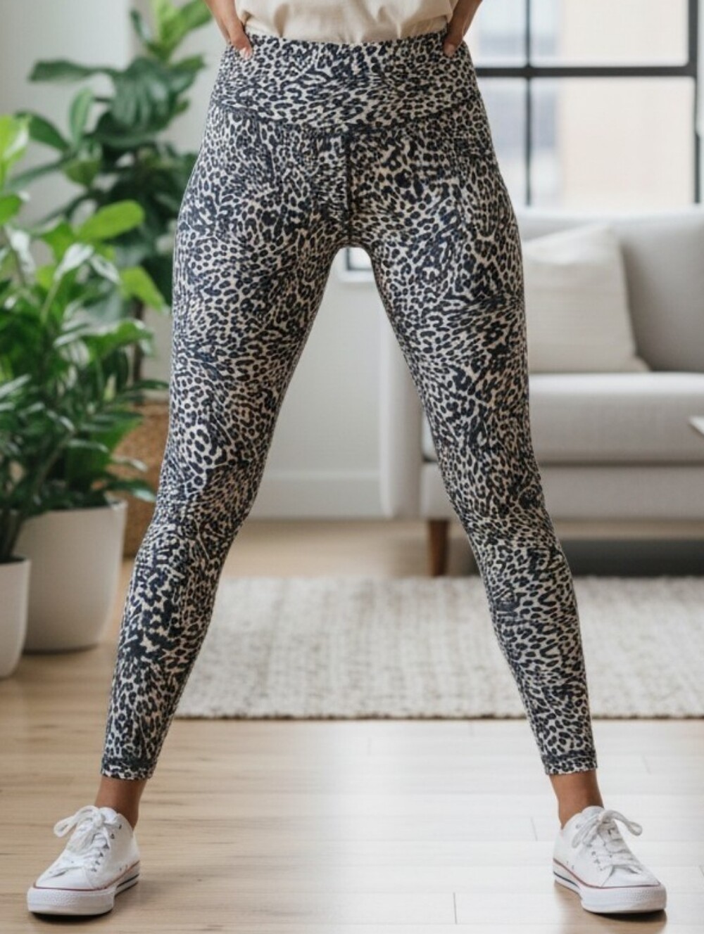Offline by Aerie Leopard Print Leggings Size Medium Short High Rise Activewear